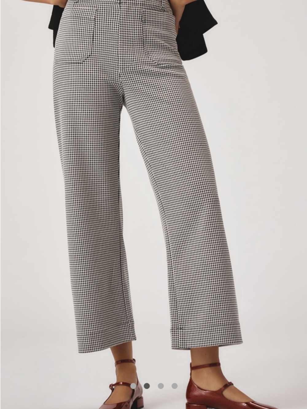 Maeve Colette Houndstooth Crop Wide-Leg Pants - Picture 2 of 7